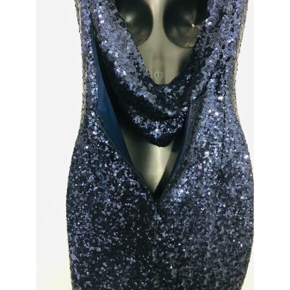 THEIA Evening Gown Navy Sequins Formal Prom Party Dress BHLDN, 0 - Picture 11 of 16